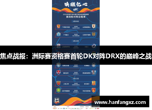 焦点战报：洲际赛资格赛首轮DK对阵DRX的巅峰之战
